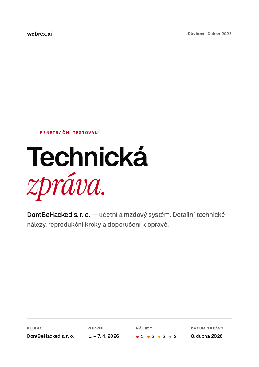 Náhled první strany — Technická zpráva