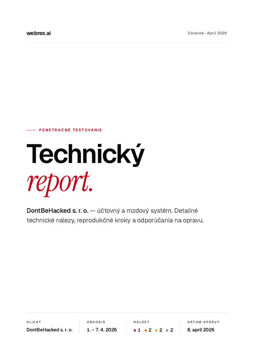 Náhľad prvej strany — Technický report